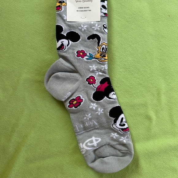 VERA BRADLEY DISNEY CREW SOCKS:NWT MICKEYDILLY PAISLEY - Picture 3 of 10